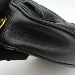 Secondhand Gucci GG Marmont Black Leather 476434 bum bag/waist bag | stylenewstar