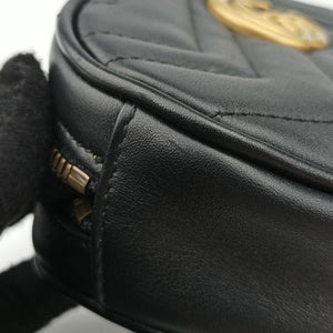 Secondhand Gucci GG Marmont Black Leather 476434 bum bag/waist bag | stylenewstar