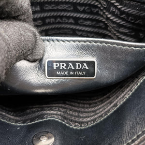 Pre-owned Prada Cleo Black brushed leather 1BC499 shoulderbag | stylenewstar