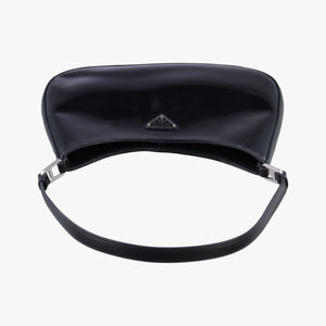 Pre-owned Prada Cleo Black brushed leather 1BC499 shoulderbag | stylenewstar