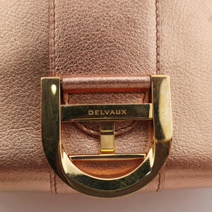 Pre-owned Delvaux Brillant Mini Pink Gold leather shoulderbag | stylenewstar