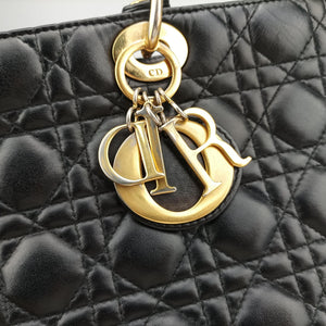 Secondhand Christian Dior Lady Dior Black lambskin shoulderbag | stylenewstar