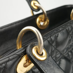 Secondhand Christian Dior Lady Dior Black lambskin shoulderbag | stylenewstar