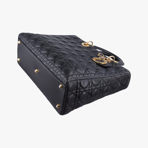Secondhand Christian Dior Lady Dior Black lambskin shoulderbag | stylenewstar