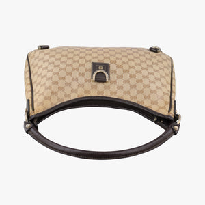 Pre-owned Gucci GG Crystal Abbey Hobo Beige PVC coated canvas×leather 268636 handbag | stylenewstar
