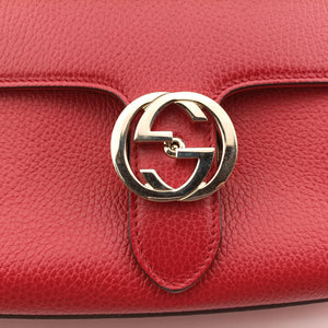 Pre-owned Gucci Interlocking G Red Leather 510302 shoulderbag | stylenewstar