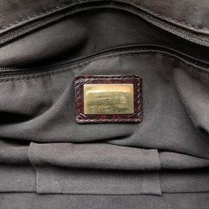 Pre-owned Fendi Mia Flap Brown Jacquard 8BT163 shoulderbag | stylenewstar