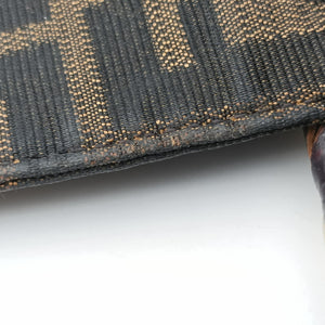 Pre-owned Fendi Mia Flap Brown Jacquard 8BT163 shoulderbag | stylenewstar