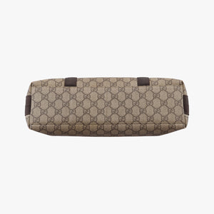 Vintage Gucci GG Supreme Double Buckle Beige × Dark Brown PVC coated canvas 122373 214397 shoulderbag | stylenewstar