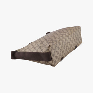Vintage Gucci GG Supreme Double Buckle Beige × Dark Brown PVC coated canvas 122373 214397 shoulderbag | stylenewstar