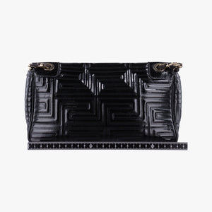Secondhand VERSACE back grain Black Patent Leather shoulderbag | stylenewstar