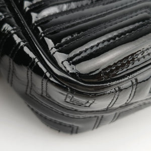 Secondhand VERSACE back grain Black Patent Leather shoulderbag | stylenewstar