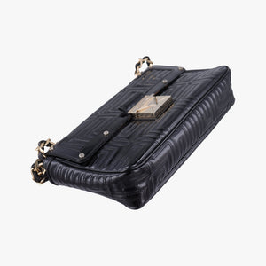 Secondhand VERSACE back grain Black Patent Leather shoulderbag | stylenewstar