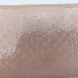 Pre-owned Gucci Microguccissima Broadway Camel Patent Leather 339249 long-wallet | stylenewstar