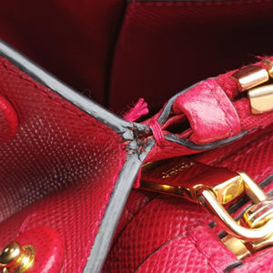 Pre-owned Prada Bicolor Cuir Double Red SAFFIANO Leather shoulderbag | stylenewstar
