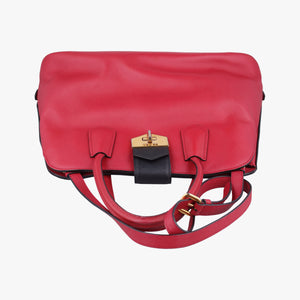 Pre-owned Prada Bicolor Cuir Double Red SAFFIANO Leather shoulderbag | stylenewstar