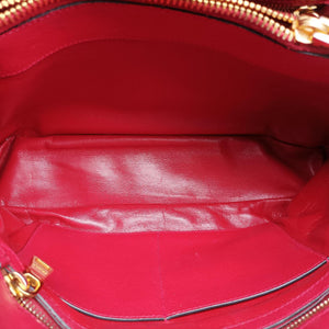 Pre-owned Prada Bicolor Cuir Double Red SAFFIANO Leather shoulderbag | stylenewstar