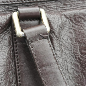 Secondhand Gucci GG Guccissima Boston Brown leather 257289 shoulderbag | stylenewstar