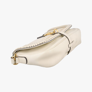 Pre-owned Gucci Tassel Handmade Medium Flap White Leather 263954 shoulderbag | stylenewstar