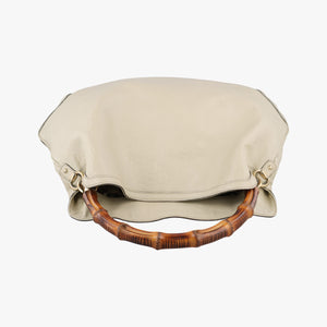 Pre-owned Gucci Bamboo White Leather 169976 shoulderbag | stylenewstar