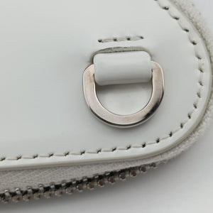 Vintage Prada Triangle Chain Pouch White Leather shoulderbag | stylenewstar