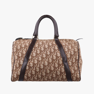 Pre-owned Christian Dior Trotter Brown Canvas×Leather handbag | stylenewstar