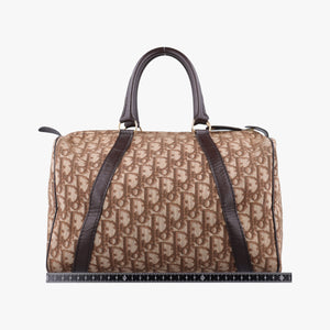 Pre-owned Christian Dior Trotter Brown Canvas×Leather handbag | stylenewstar