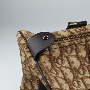 Pre-owned Christian Dior Trotter Brown Canvas×Leather handbag | stylenewstar