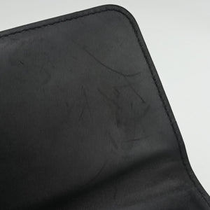 Pre-owned VERSACE Embossed Logo Top Handle Messenger Black Leather shoulderbag | stylenewstar