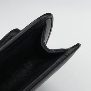 Pre-owned VERSACE Embossed Logo Top Handle Messenger Black Leather shoulderbag | stylenewstar