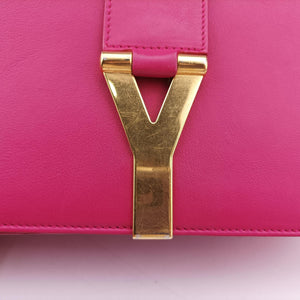 Pre-owned Yves Saint Laurent Y Ligne Rose Leather 311214 shoulderbag | stylenewstar