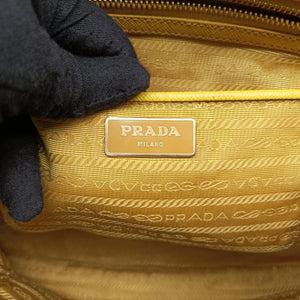 Pre-owned Prada Galleria Yellow SAFFIANO Leather BN2274 shoulderbag | stylenewstar