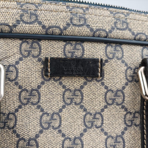 Pre-owned Gucci Diamante Beige×Black PVC coated canvas x Leather 208463 shoulderbag | stylenewstar