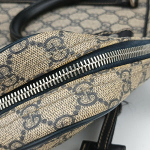 Pre-owned Gucci Diamante Beige×Black PVC coated canvas x Leather 208463 shoulderbag | stylenewstar