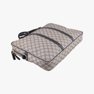 Pre-owned Gucci Diamante Beige×Black PVC coated canvas x Leather 208463 shoulderbag | stylenewstar