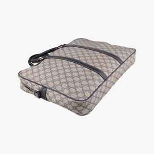Pre-owned Gucci Diamante Beige×Black PVC coated canvas x Leather 208463 shoulderbag | stylenewstar