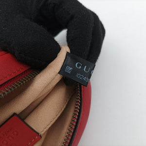 Pre-owned Gucci GG Marmont Red Leather 476434 bum bag/waist bag | stylenewstar