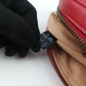 Pre-owned Gucci GG Marmont Red Leather 476434 bum bag/waist bag | stylenewstar