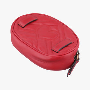 Pre-owned Gucci GG Marmont Red Leather 476434 bum bag/waist bag | stylenewstar
