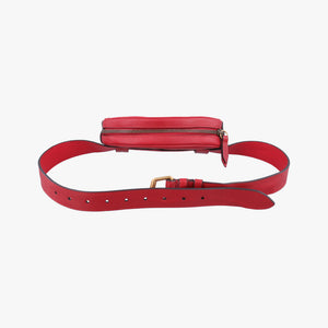 Pre-owned Gucci GG Marmont Red Leather 476434 bum bag/waist bag | stylenewstar