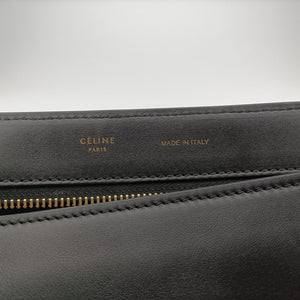 Pre-owned Celine Trapeze Beige×black×blue Suede × leather shoulderbag | stylenewstar