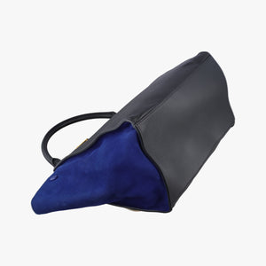 Pre-owned Celine Trapeze Beige×black×blue Suede × leather shoulderbag | stylenewstar