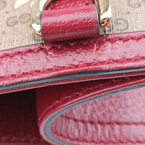 Pre-owned Gucci Doraemon Gucci Lunar New Year Beige Monogram × Cherry Red GG Supreme Canvas × Calfskin Leather 653952 shoulderbag | stylenewstar