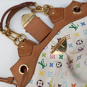 Pre-owned Louis Vuitton URSULA white Monogram Multicolor M40123 handbag | stylenewstar