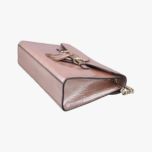 Pre-owned Gucci Emily Pink Patent Leather 295402 shoulderbag | stylenewstar