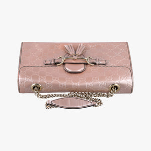 Pre-owned Gucci Emily Pink Patent Leather 295402 shoulderbag | stylenewstar