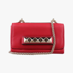 Secondhand Valentino Rockstud VA VA VOOM Red Leather shoulderbag | stylenewstar
