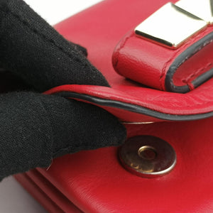 Secondhand Valentino Rockstud VA VA VOOM Red Leather shoulderbag | stylenewstar