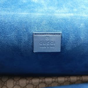Pre-owned Gucci Dionysus beige×blue PVC coated canvas × suede 403348 shoulderbag | stylenewstar