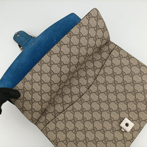 Pre-owned Gucci Dionysus beige×blue PVC coated canvas × suede 403348 shoulderbag | stylenewstar